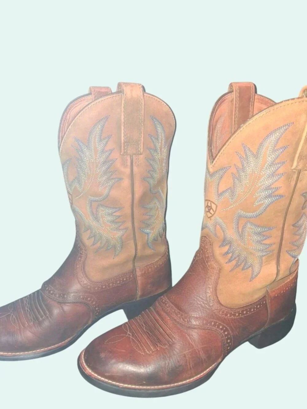 Mens Ariat Heritage Stockman Western Cowboy Work Boots Size 8D Brown Leather*SH7